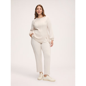 Fiorella Rubino - Jogger in misto modal con coulisse - Bianco