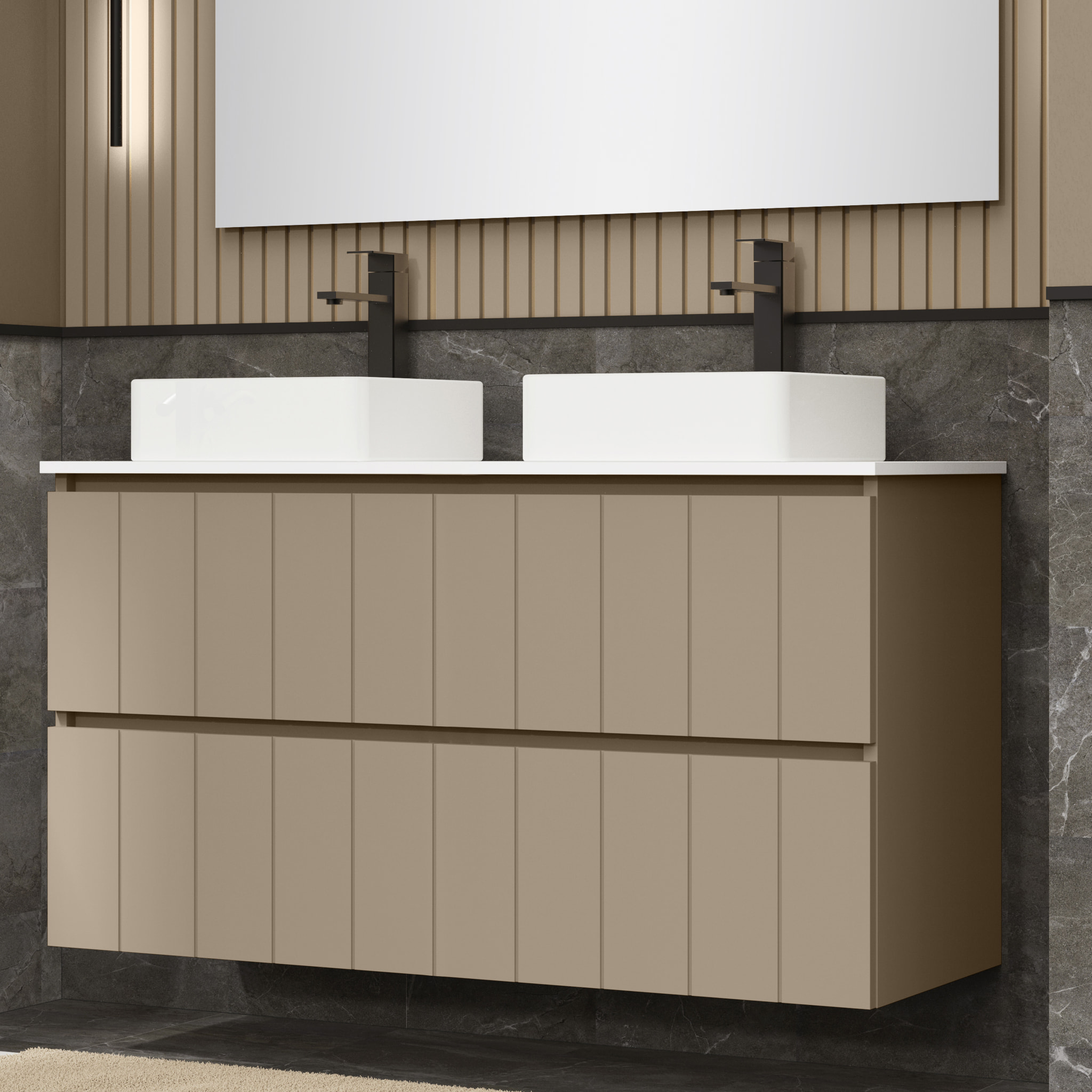 Conjunto de baño LAND Alday, 120 cm, Fango