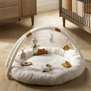 Tapis d'éveil rond en bouclette coton bio