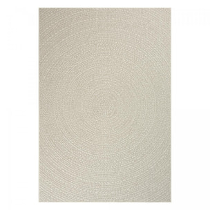 Tapis extérieur intérieur NOLAM aspect jute motif rond  ton sur ton