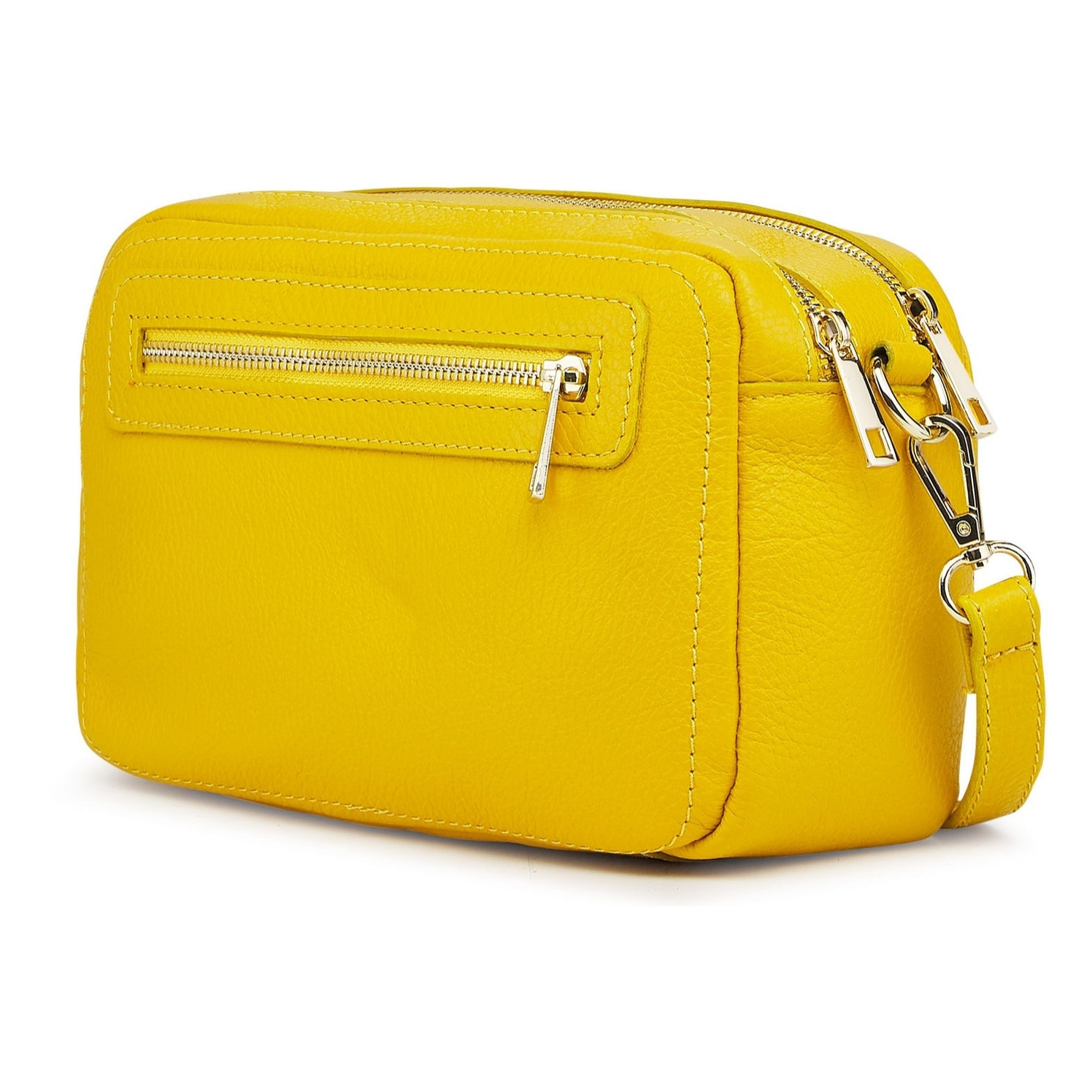 Borse Donna colore Giallo-in pelle Made in Italy 28x24x18cm