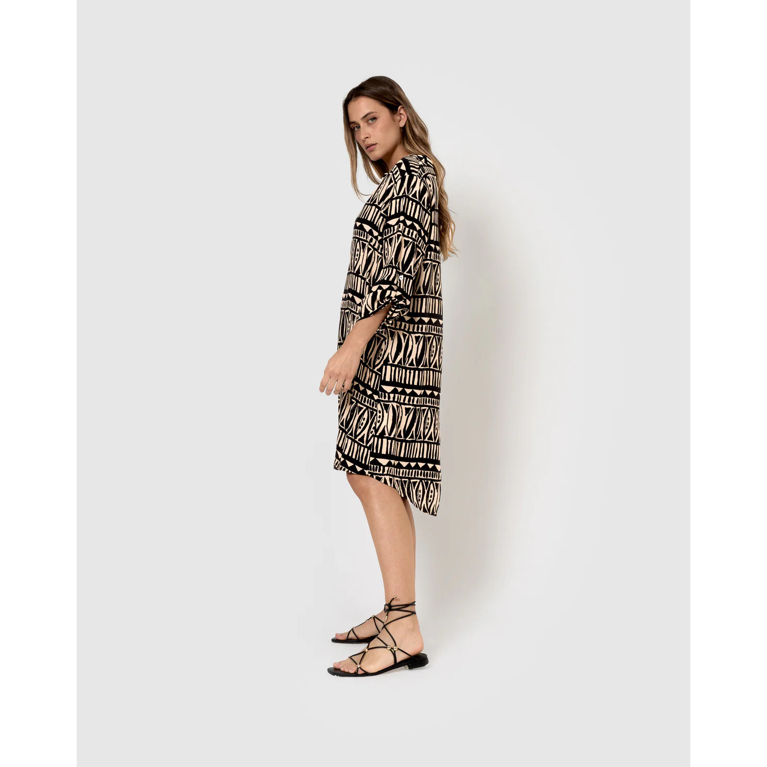 Vestido viscosa tepec negro