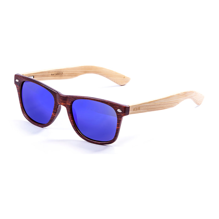 Gafas de sol OCEAN BEACH WOOD - Marrón madera / Revo azul