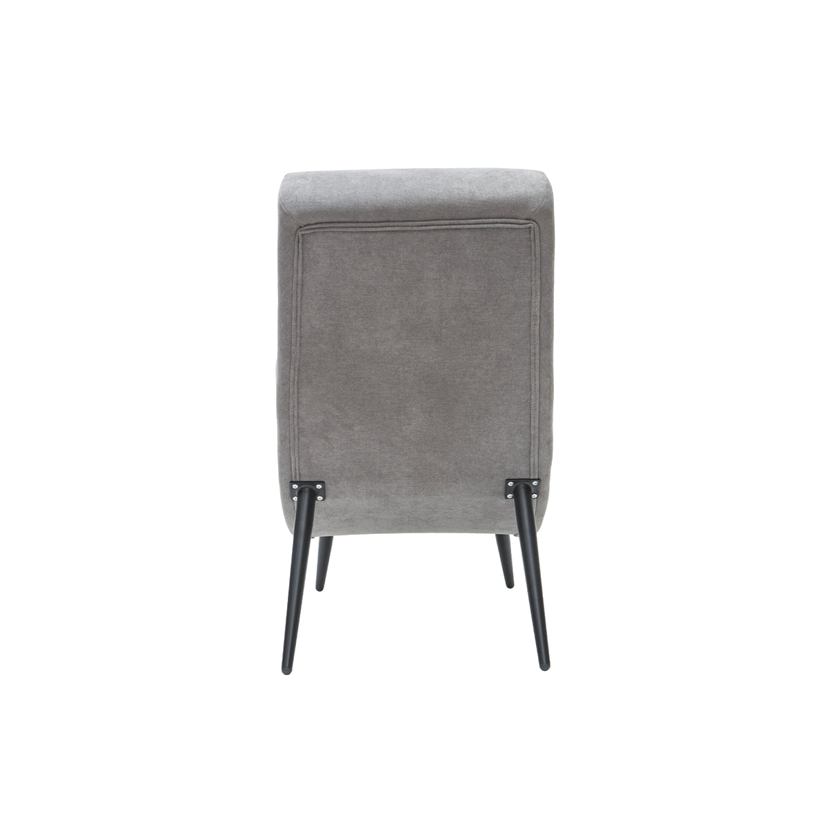 Fauteuil design en tissu effet velours gris et métal noir TAYLOR