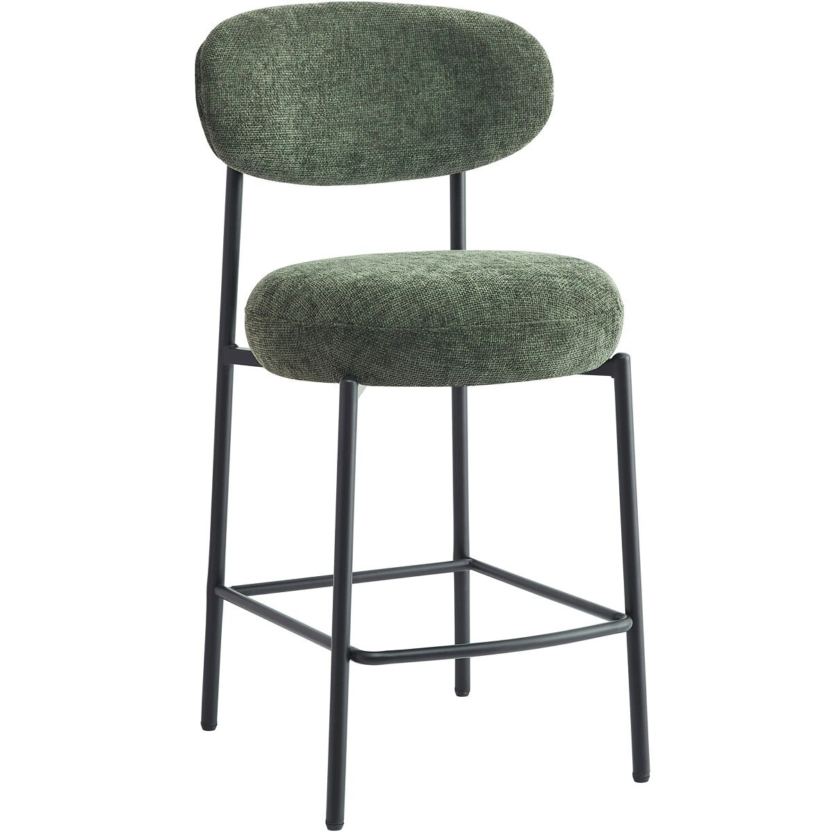 Lot de 2 tabourets de bar en tissu chenille - ORLA