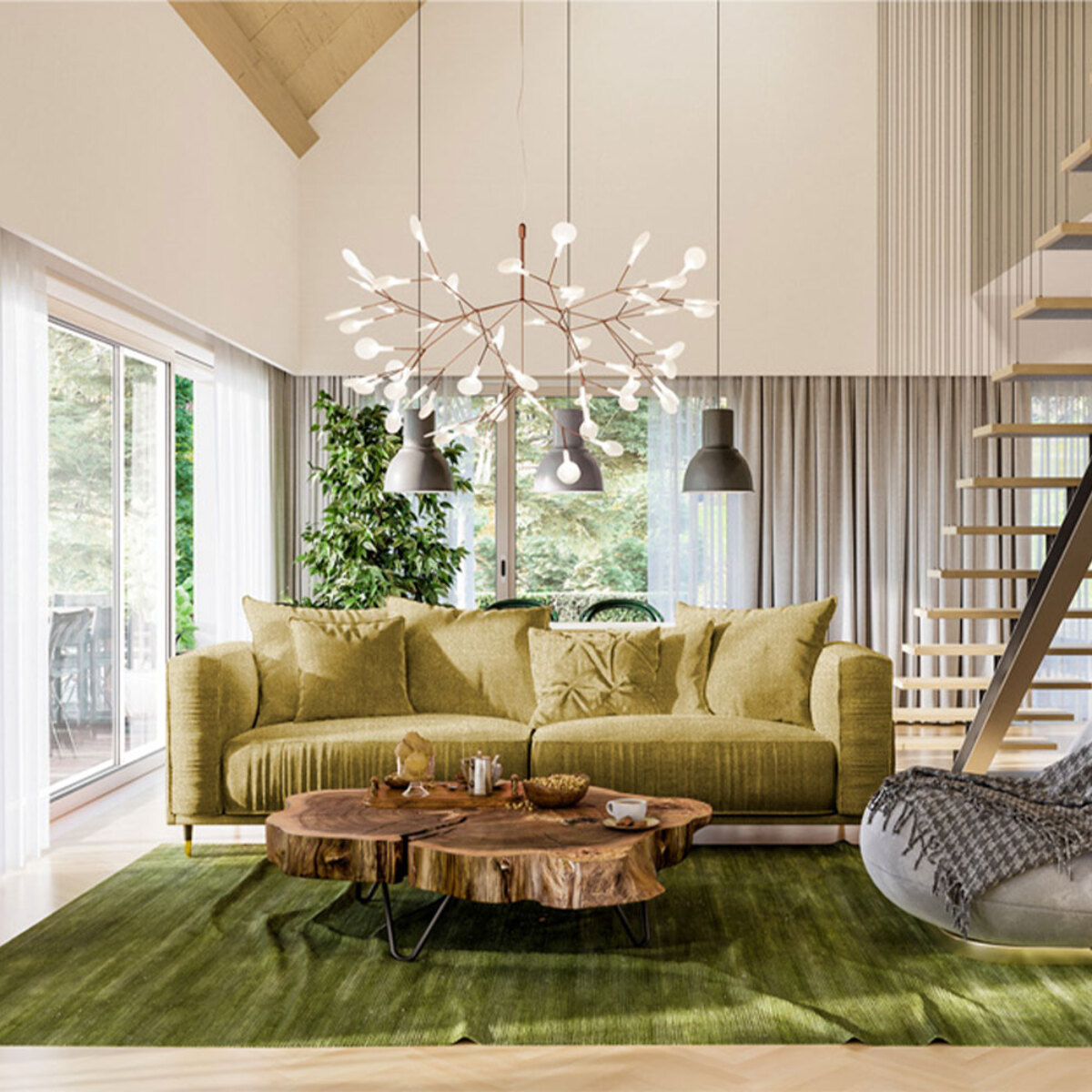 Canapé Droit Velours Fiorenzo - 4 places