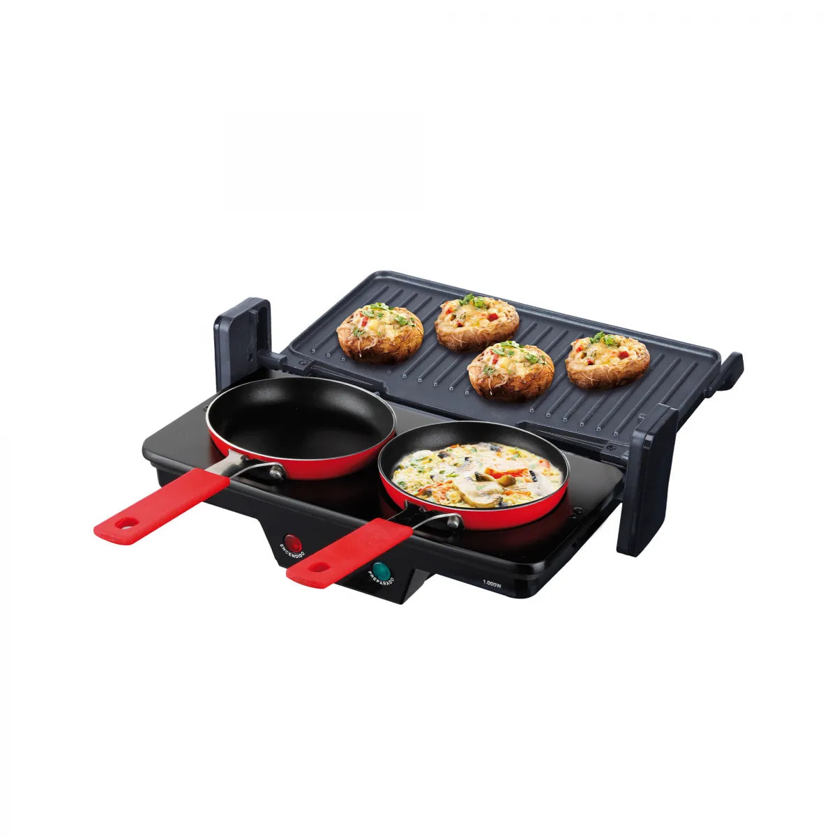 Parrilla eléctrica grill JATA GR266 con placas mixtas (27 x 14 cm) antiadherentes. 1000 W