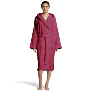 Bassetti Morbido Accappatoio 360 gr con Cappuccio 100% Cotone Uomo Donna Spugna Taglie Forti - ITALY Designed - Collezione VIVIAN - PORPORA 65