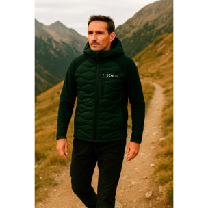 Abrigo para hombre ECOON ECOActive Hybrid Insulated Jacket with cap - Verde Oscuro