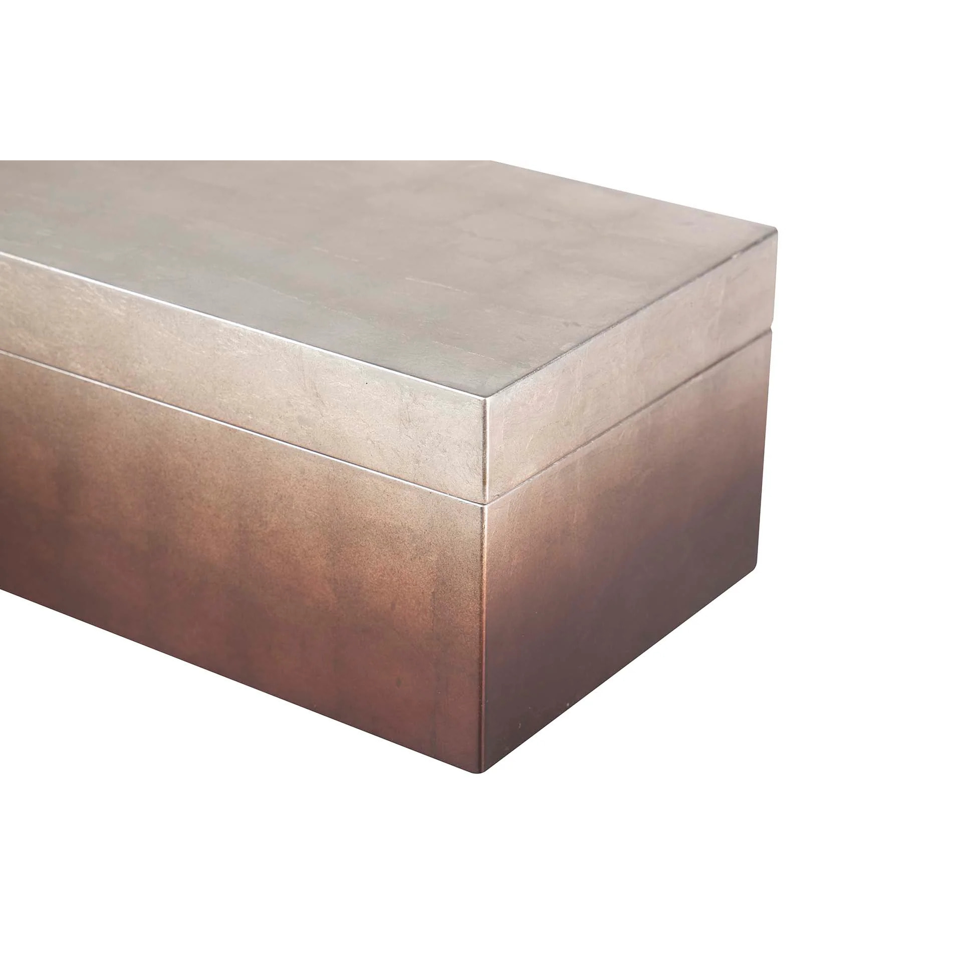 Caja Gr. Madera Lacada Plata Marron 35x20x15 Cm