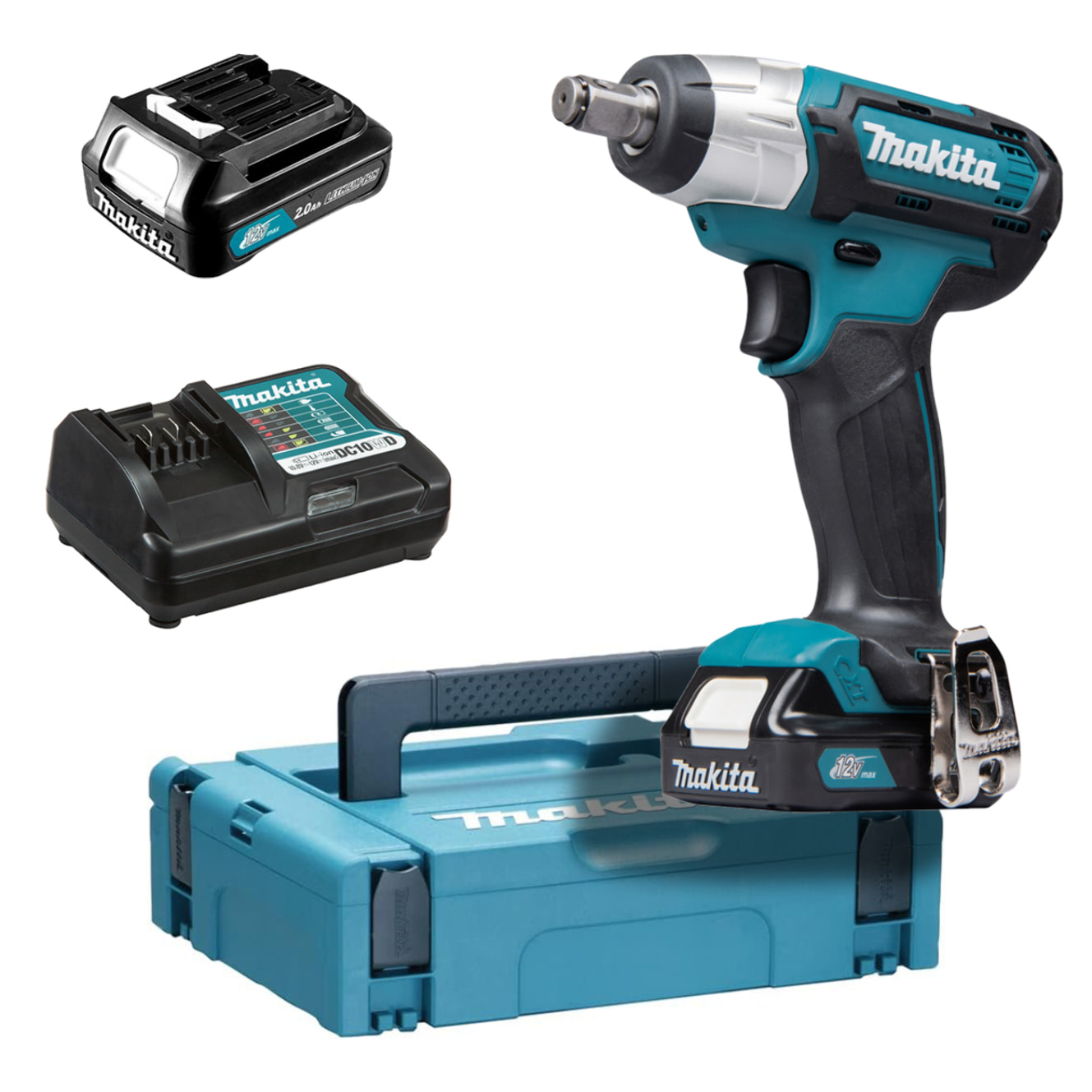 Atornillador de impacto MAKITA de 12V Li-Ion 145Nm - 2 baterías + cargador - en caja - TW141DWAJ