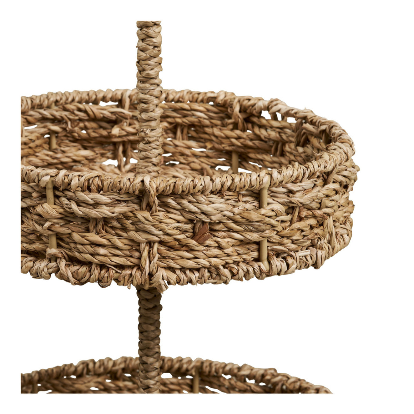 Vassoio Rifbjerg a 2 ripiani in seagrass naturale intrecciato ø25 cm