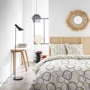 Parure housse de couette réversible. 3pcs 100% coton 57fils sunshine