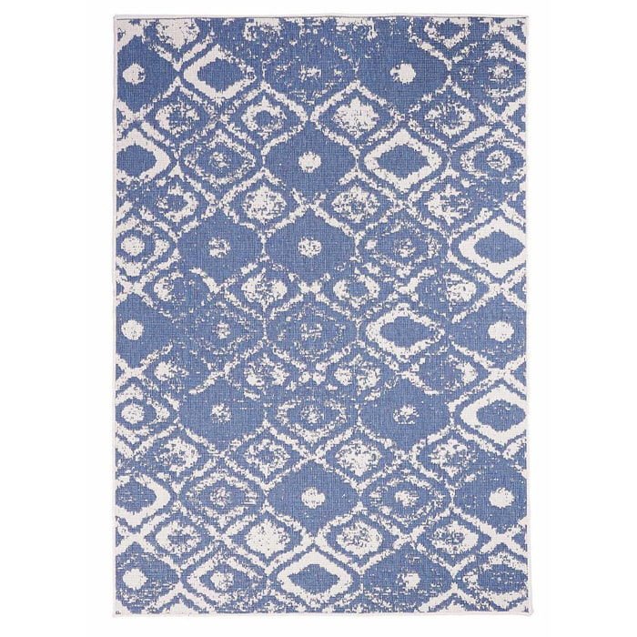 Tapis d'extérieur Reversible Culu bleu et blanc