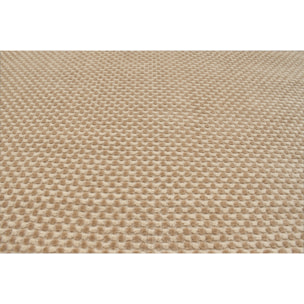 BIANCA - Tapis motif damier en relief crème et beige