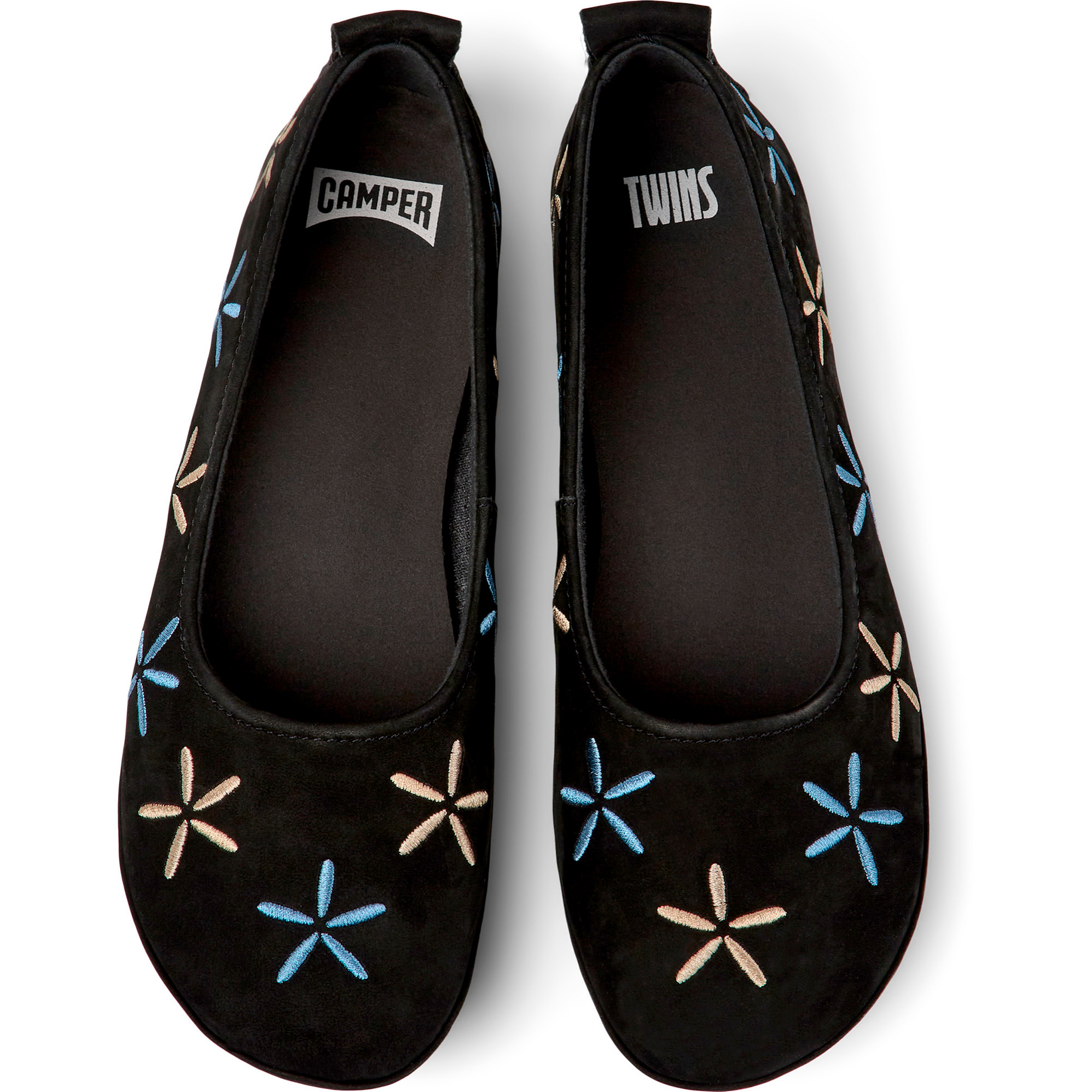 Bailarinas - CAMPER Right Nina Twins - Negro - Cuero Nubuck