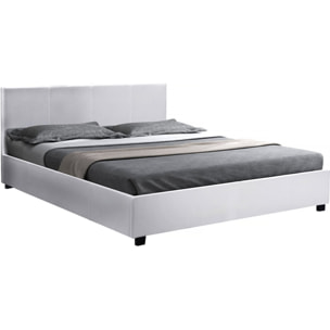 Lit double avec coffre "Carla" - 140 x 190 cm - Blanc