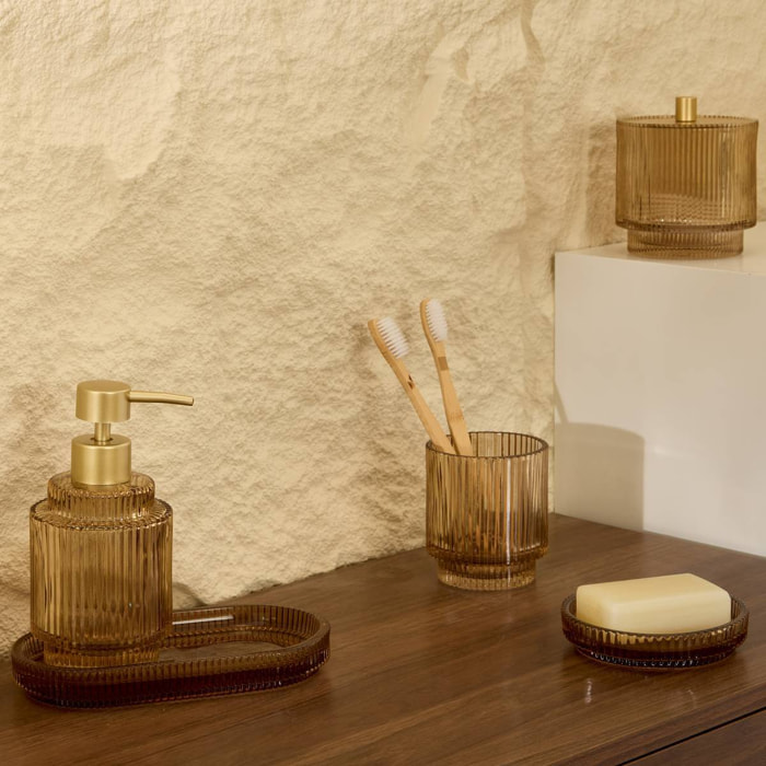 Plateau de salle de bain ovale Solis ambre