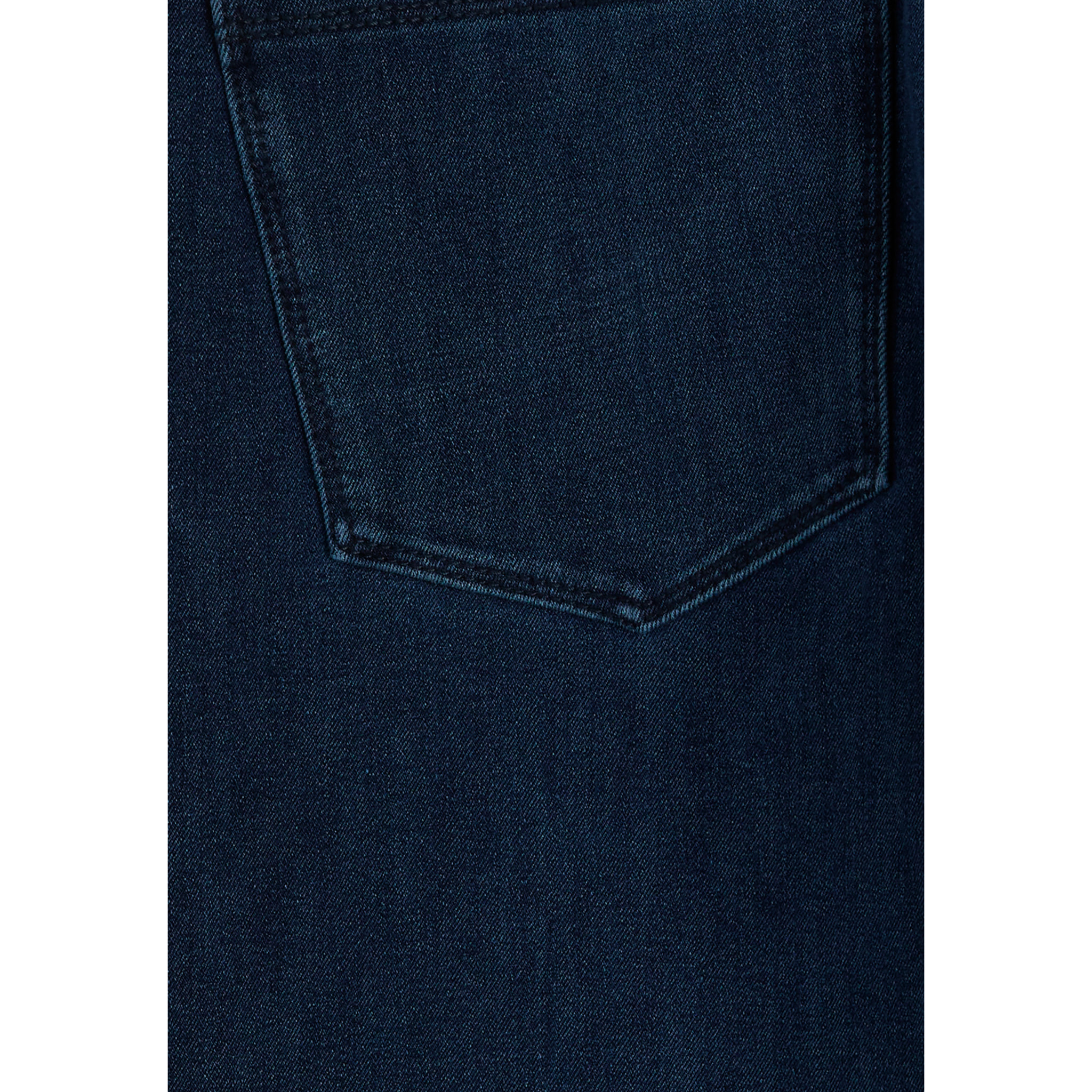 Jeans skinny in denim navetta scuro con cuciture in tono colore