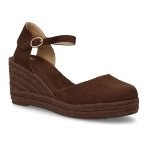 Sandalia de cuña de yute para mujer, comodas y elegantes diseño moderno con el yute en el mismo tono