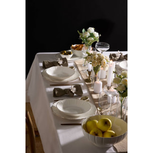 Lot de 6 assiettes plates Daphné ronde D.27cm blanc