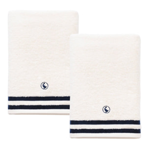 Set de 2 toallas de ducha en color blanco crudo 70x140cm 100% algodón 500gsm el ganso