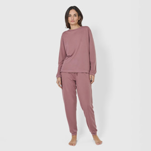 Pantalón largo básico deportivo malva