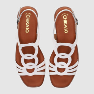 Sandalias de Piel - Blanco - Tacón: 3 cm