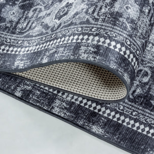 FIESTA - Tapis oriental effet vieilli noir