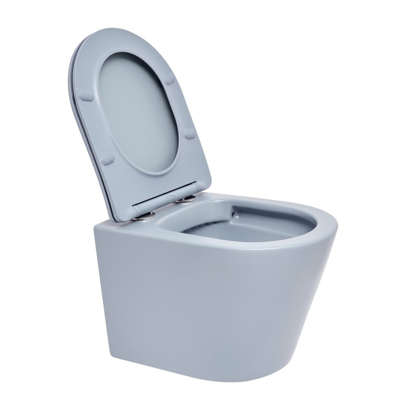 Infinitio WC suspendu sans bride en céramique avec abattant SoftClose, bleu mat (SATINF010RREXPDBLM)