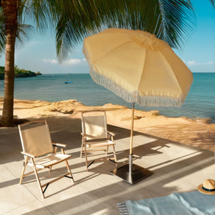 Lot de 2 chaises de plage jaunes et parasol assorti PLAYA