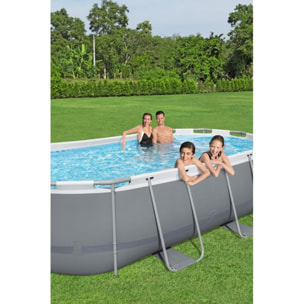 Bestway Piscine hors sol tubulaire ovale Bestway Steel Pro Max 427 x 250 x 100 cm gris clair sans accessoires