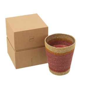 J-Line bougie parfumée Panier - Tender Rose - mix - large - 75H