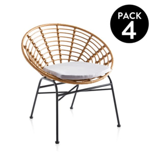 Pack 4 sillones Talma Rattan