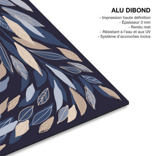 Tableau fleurs Tableau feuilles bleues sur bleu Tableau alu Dibond