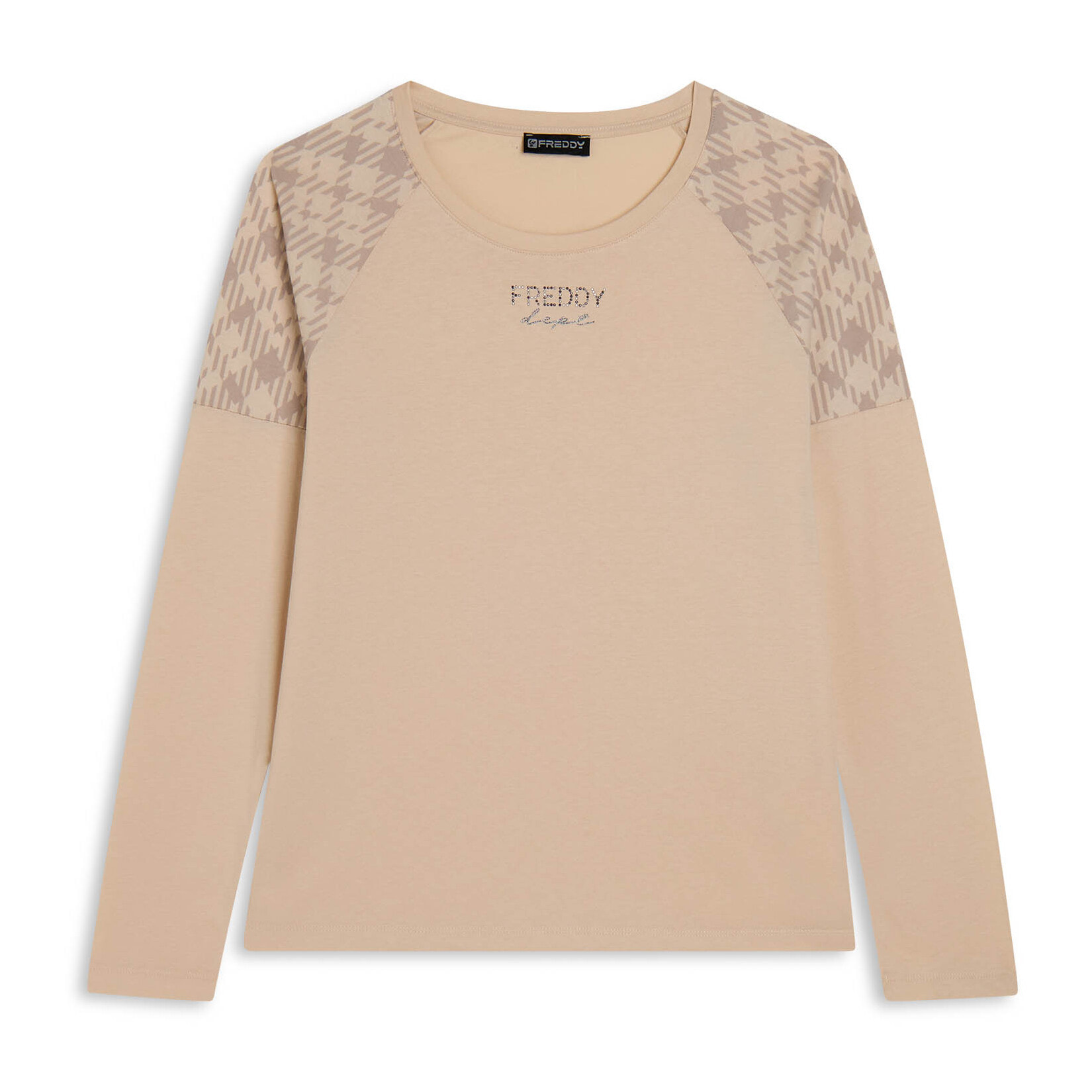 T-shirt manica lunga con fondo asimmetrico