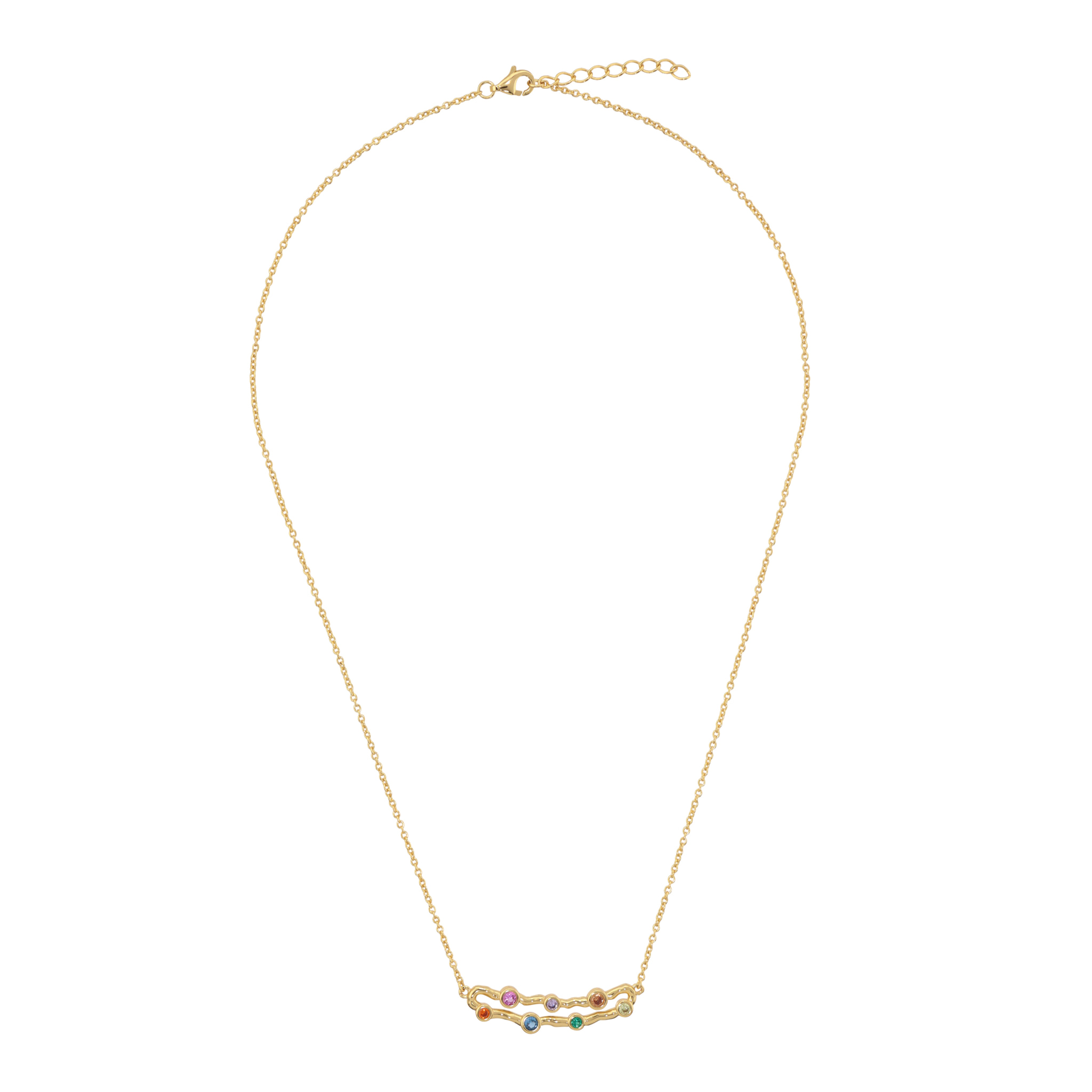 Collana Girocollo con Elemento Martellato e Cubic Zirconia Colorate