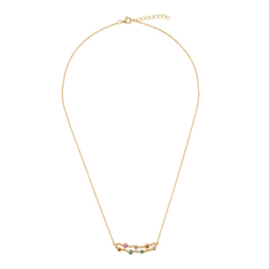 Collana Girocollo con Elemento Martellato e Cubic Zirconia Colorate