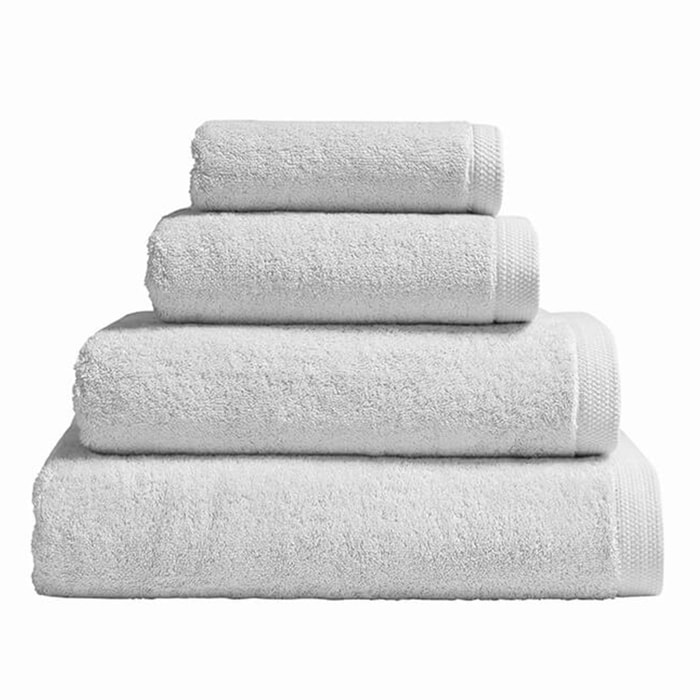 Drap de douche uni en coton peigné biologique, ESSENTIEL, Gris Clair