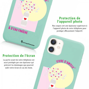 Coque iPhone 11 Silicone Liquide Douce vert pâle Vivre D'amour et D'eau fraîche La Coque Francaise.