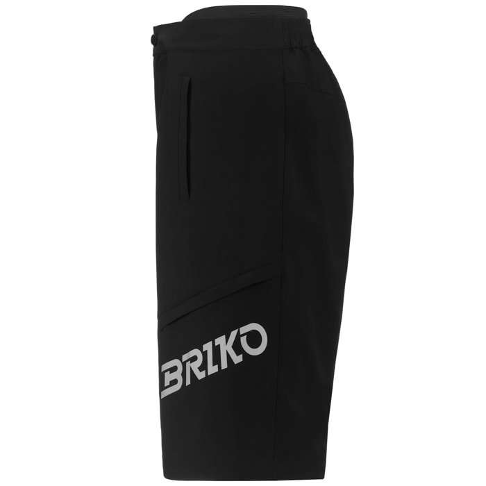 Briko - Pantaloni Corti, Uomo, Nero - Offroad Bermuda