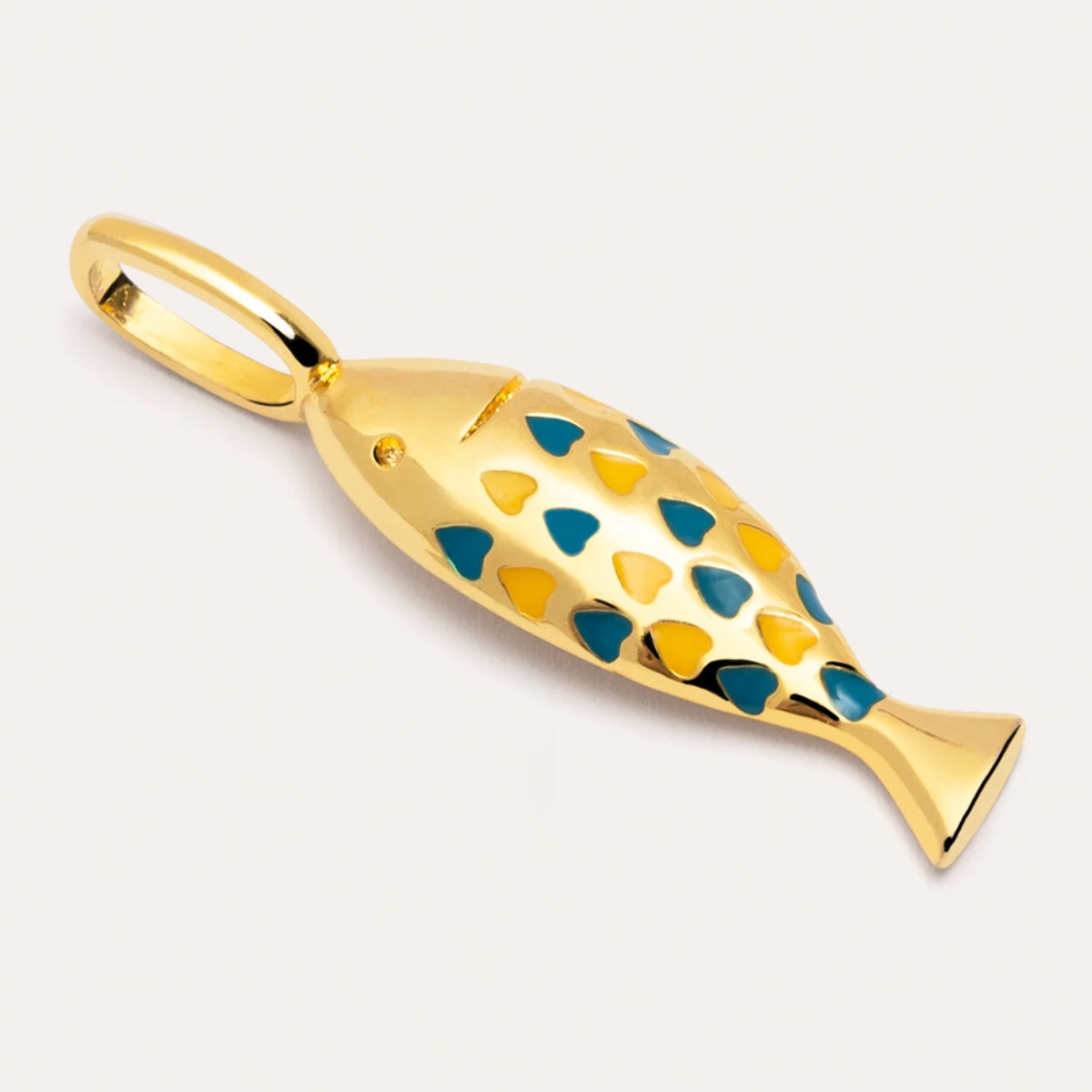 Charm Bluetail Fish Baño Oro