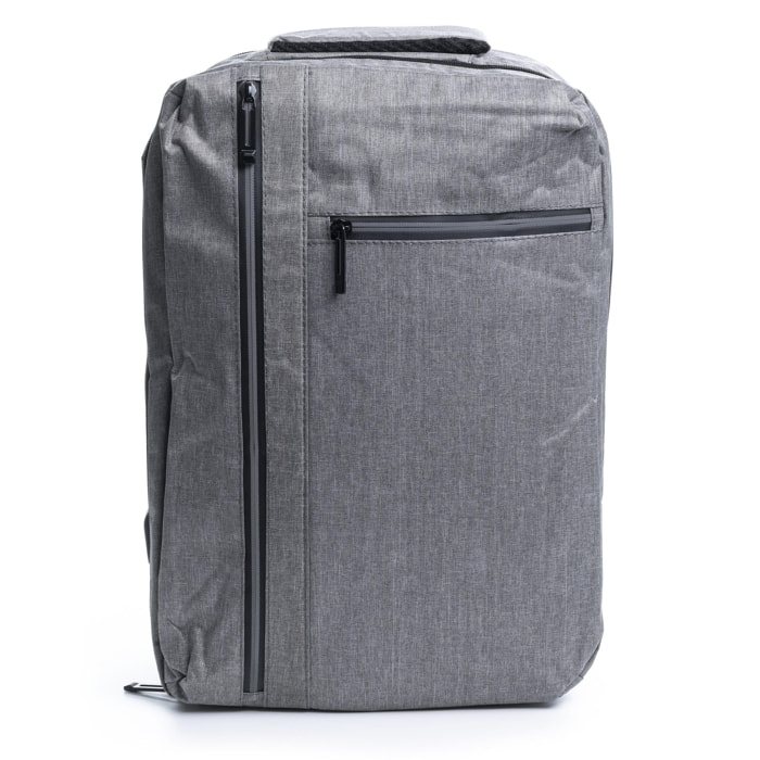 Zaino da cabina multiscomparto, porta laptop 17''. Adattabile a Trolley. Presa USB esterna nascosta.