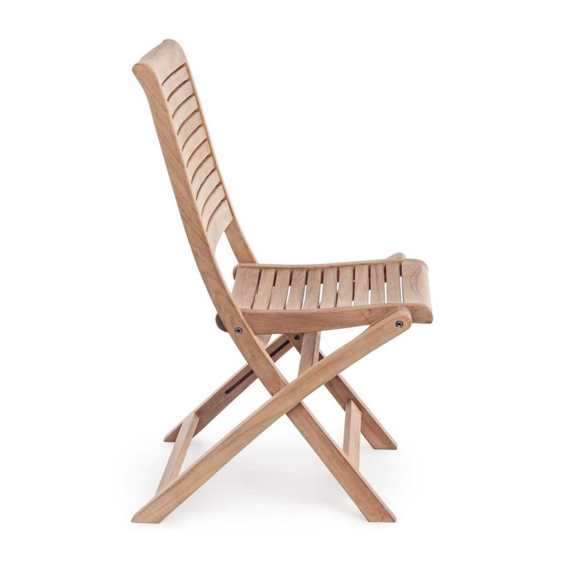 Set di 4 sedie pieghevoli GALILEA in legno teak