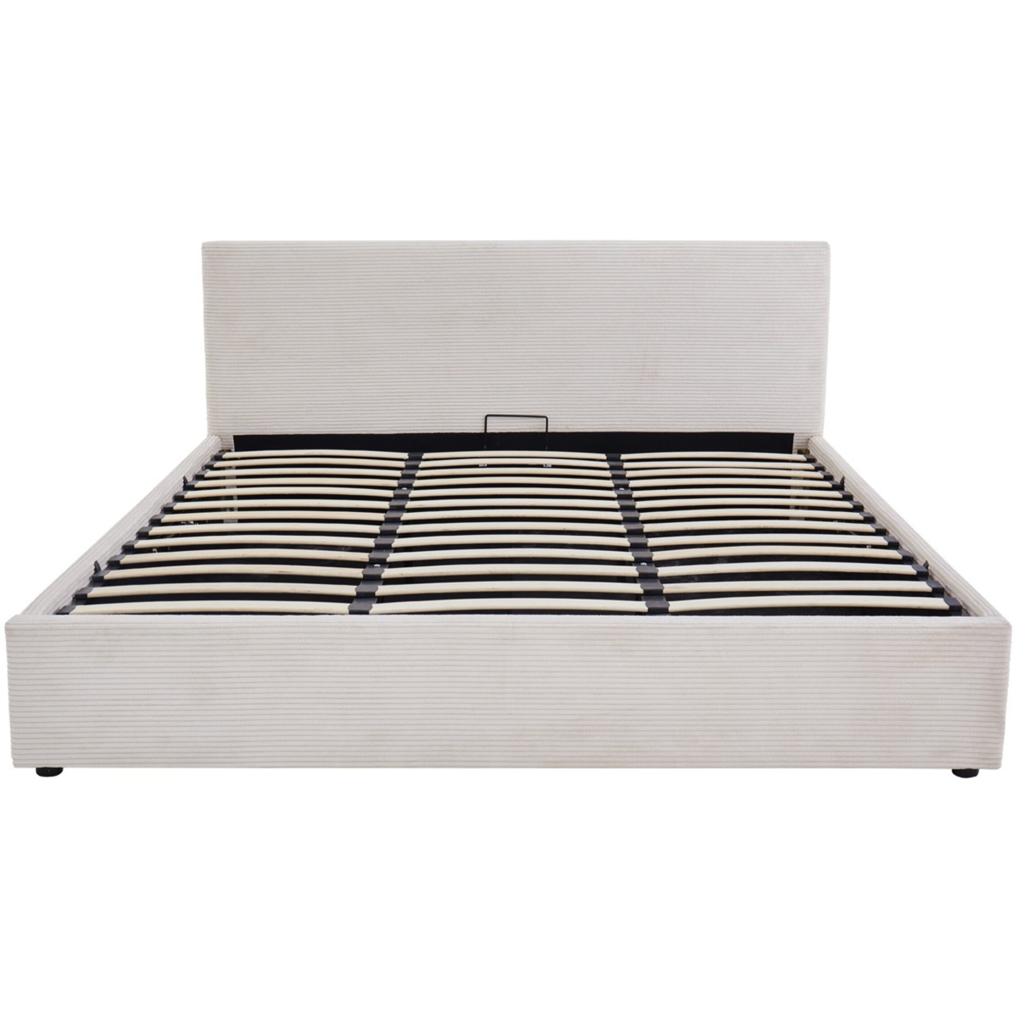 Lit coffre avec tête de lit en velours côtelé - TINA