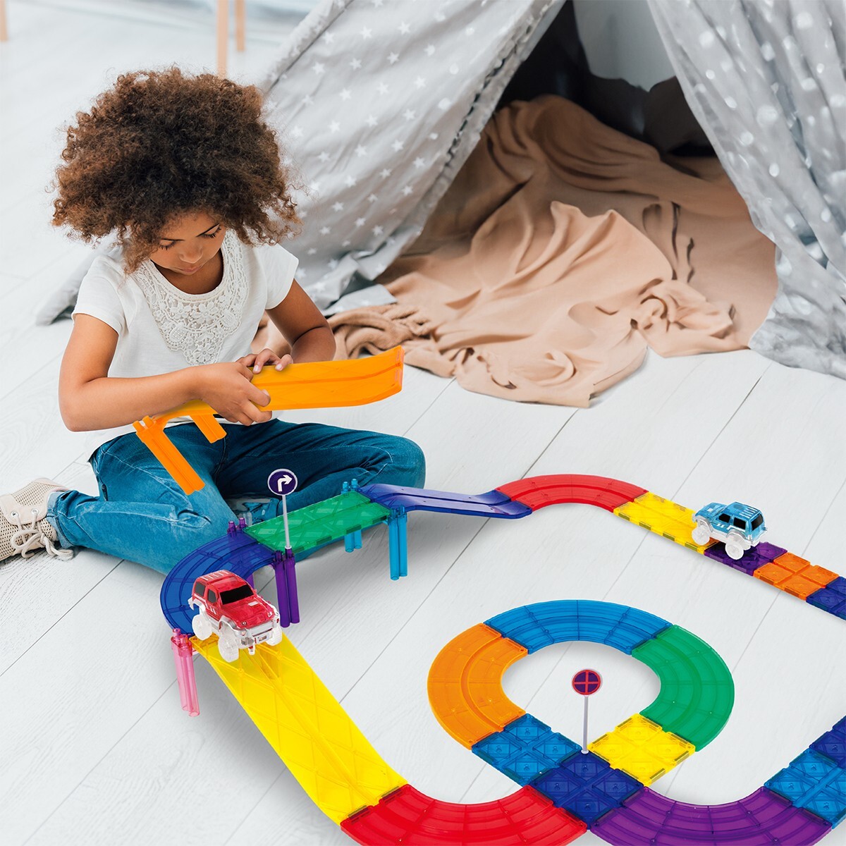 PICASSO TILES PISTA DE CARRERAS MAGNETICA 30 PIEZAS