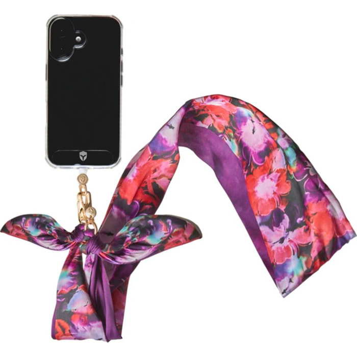 Cordon téléphone FORCE CASE foulard Flower rouge