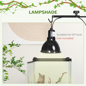 Support de lampe chauffante pour reptile - hauteur largeur réglables - acier noir