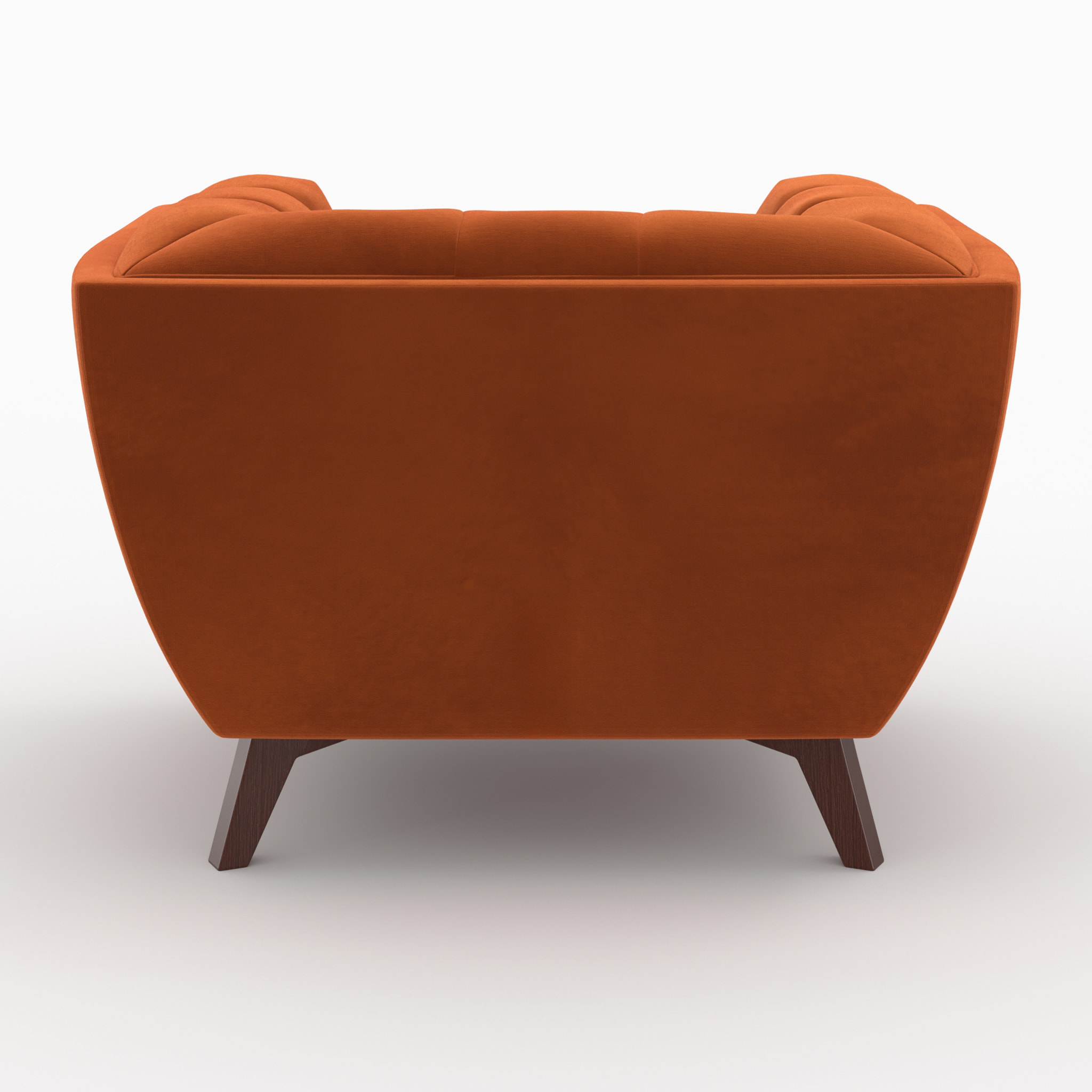 Ensemble canapé et fauteuil en velours orange 4 places - Mona