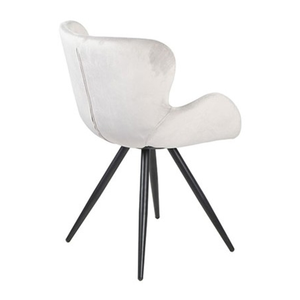 Chaise en velours avec piètement en métal noir - LILOU